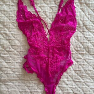 Hot Pink Lace Bodysuit
